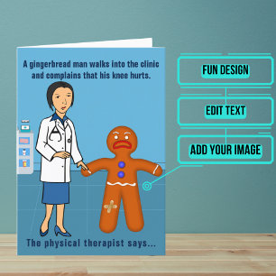 Carte Thérapeute physique féminine Amusante conception d