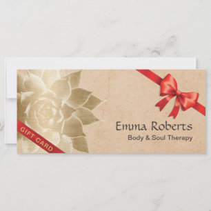 Carte Thérapie de massage vintage Lotus Certificats cade