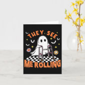 Carte Thérapie Physique Halloween Ils Me Voient Rolling  (Fleur jaune)