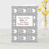 Carte There's A New Boss In The House Baby Shower (Fleur jaune)