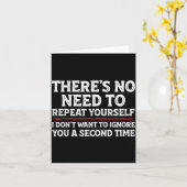 Carte There's No Need To Repeat Yourself Funny Mom Dad J (Fleur jaune)