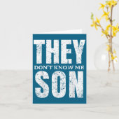 Carte They Dont Know Me Son Bodybuilder Workout Gym Moti (Fleur jaune)