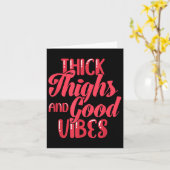 Carte Thick Thighs Fun Tee For Fat Persons - Black, Plus (Fleur jaune)