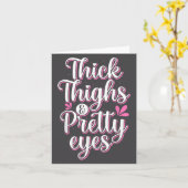 Carte Thick Thighs Pretty Eyes Gym Motivation Quote Work (Fleur jaune)