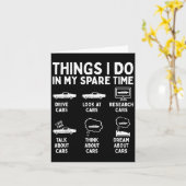 Carte Things I Do In My Spare Time Car Enthusiast Funny  (Fleur jaune)