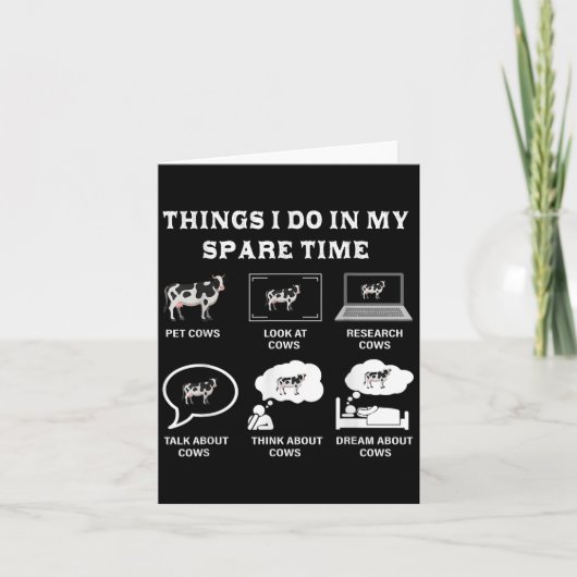 Carte Things I Do In My Spare Time Cow Lover Farmer Cows (Devant)