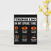 Carte Things I Do In My Spare Time Funny Barbeque Grill  (Fleur jaune)