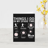 Carte Things I Do In My Spare Time Funny Baseball Player (Fleur jaune)