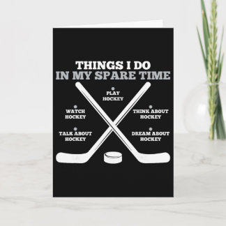 Carte Things I Do In My Spare Time Funny Boys Hockey Pla