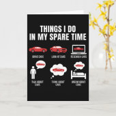 Carte Things I Do in My Spare Time Funny Car Guy Car (Fleur jaune)