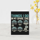 Carte Things I Do In My Spare Time - Funny Car Lover  (Fleur jaune)