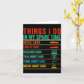 Carte Things I Do In My Spare Time Funny Car Lovers (Fleur jaune)