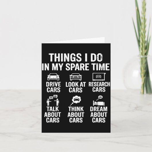 Carte Things I Do In My Spare Time Funny Car Lovers For (Devant)