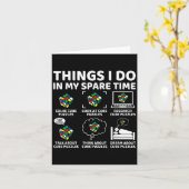 Carte Things I Do In My Spare Time Funny Cube Puzzle Spe (Fleur jaune)