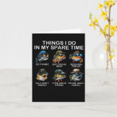 Carte Things I Do In My Spare Time Funny Fishing  (Fleur jaune)