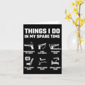 Carte Things I Do In My Spare Time Funny Gun Lover Gift  (Fleur jaune)