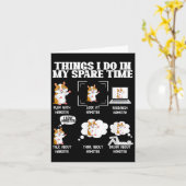 Carte Things I Do In My Spare Time Funny Hamster Pet Lov (Fleur jaune)