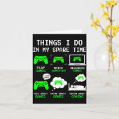 Carte Things I Do In My Spare Time Gaming Funny Gamer Bo (Fleur jaune)