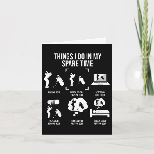 Carte Things I Do In My Spare Time, Golf Player  (Devant)