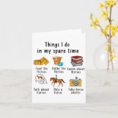 Carte Things I Do In My Spare Time Horse (Fleur jaune)