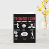 Carte Things I Do In My Spare Time Shirt Funny Baseball  (Fleur jaune)