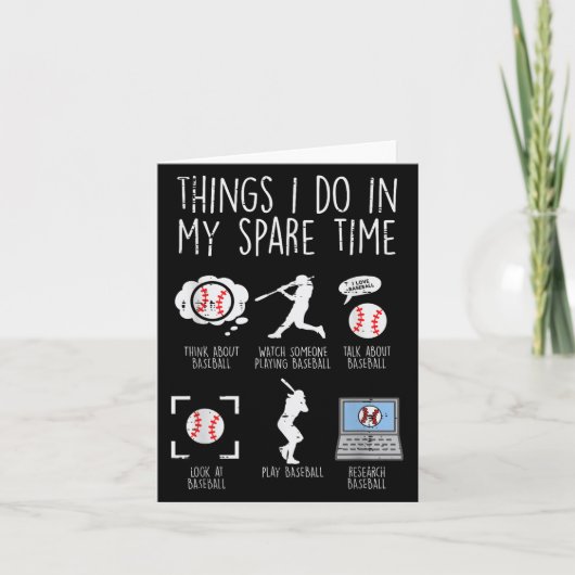 Carte Things I Do Spare Time Baseball Funny Player Men W (Devant)