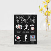 Carte Things I Do Spare Time Baseball Funny Player Men W (Fleur jaune)