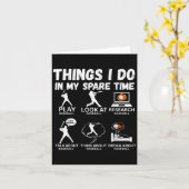 Carte Things I Do Spare Time Baseball Funny Player Men W (Fleur jaune)
