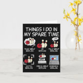 Carte Things I Do Spare Time Bowling Funny Bowler Men Wo (Fleur jaune)