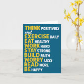 Carte Think Sitively Exercise Daily Gym Workout Motivati (Fleur jaune)