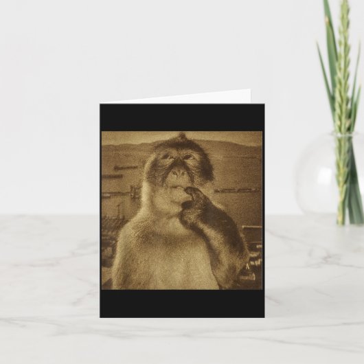 Carte Thinking Monkey Meme Vintage Retro (Devant)