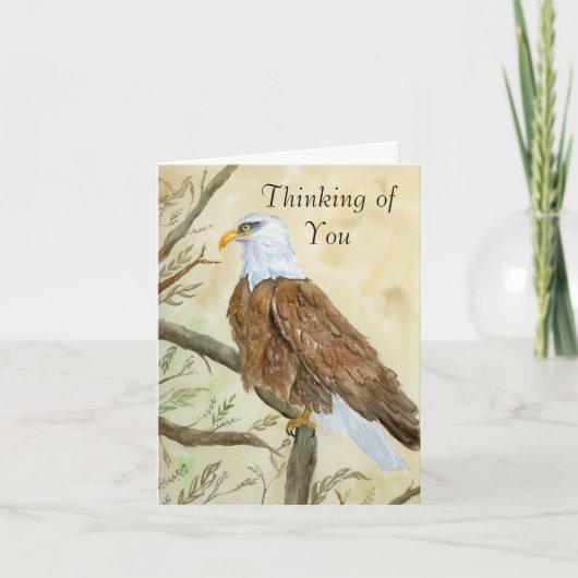Carte Thinking of You Bald Eagle Watercolor (Devant)