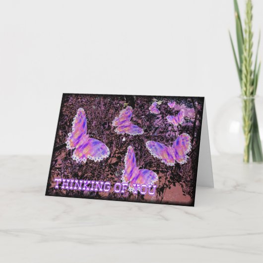 Carte Thinking of You Butterflies (Devant)