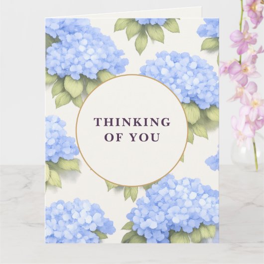 Carte Thinking of You Card | Blue Hydrangea Floral (Orchidée)