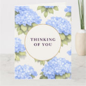 Carte Thinking of You Card | Blue Hydrangea Floral (Devant)