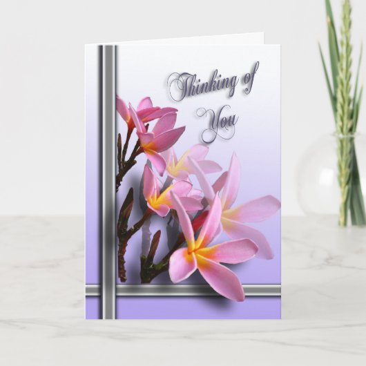 Carte Thinking of you card - Pink Frangipani (Devant)