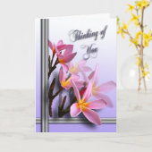 Carte Thinking of you card - Pink Frangipani (Fleur jaune)