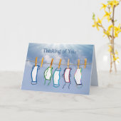 Carte Thinking of you, COVID-19, coronavirus, masques (Fleur jaune)