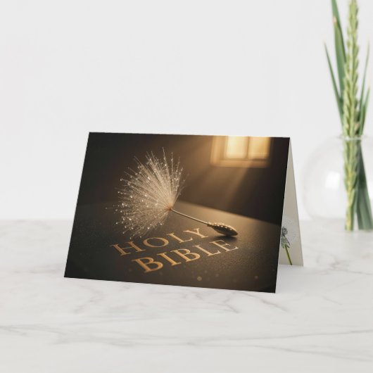 Carte Thinking of You Dandelion Seedling On a Bible (Devant)