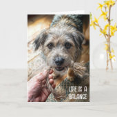 Carte Thinking of You Dog Tug of War (Fleur jaune)