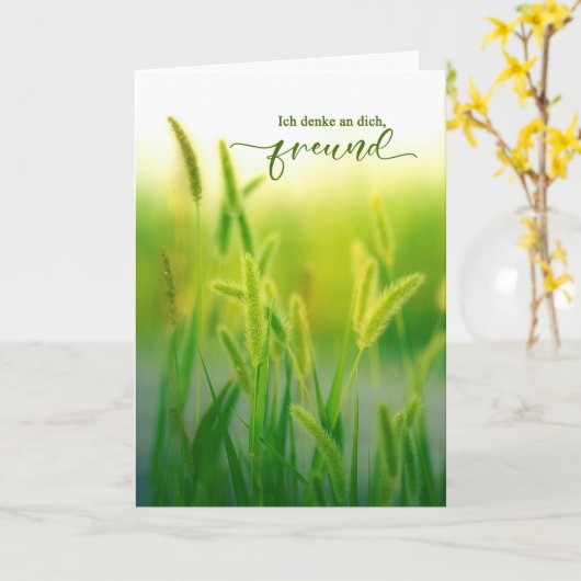 Carte Thinking of You German Language Summer Grasses (Fleur jaune)