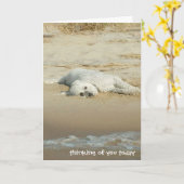 Carte Thinking of you gold-gold laying on beach (Fleur jaune)