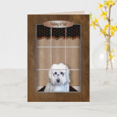 Carte Thinking of You - Golden Doodle - Window (Fleur jaune)