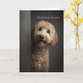 Carte Thinking of You Goldendoodle (Fleur jaune)