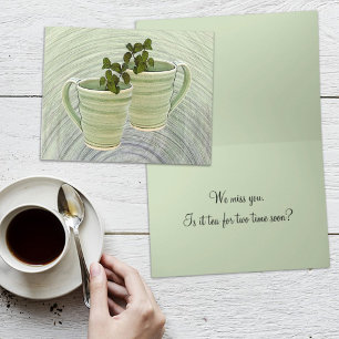 Carte Thinking of You Green Cups Mint Photo de matrice