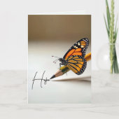 Carte Thinking of You Monarch Butterfly On a Pencil (Devant)