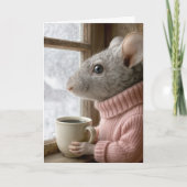 Carte Thinking of You Mouse With a Cup of Coffee (Devant)