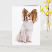Carte Thinking of You Papillion Puppy Dog Greeting Card (Fleur jaune)