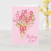 Carte Thinking of You Pink Flower Bouquet (Fleur jaune)
