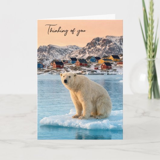 Carte Thinking of You Polar Bear Floating on Ice (Devant)